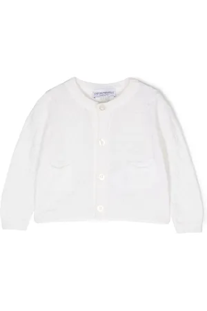Emporio Armani Logo-intarsia virgin wool cardigan