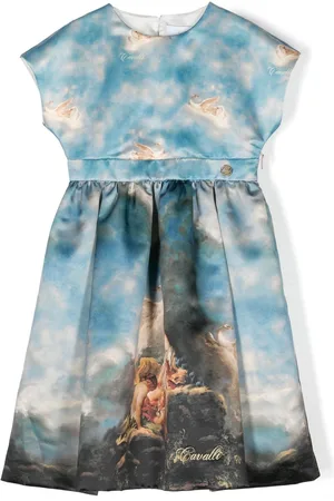 Roberto Cavalli Graphic-print pleated dress