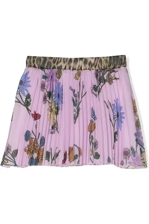 Roberto Cavalli Floral-print pleated skirt
