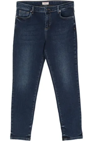 Pinko Logo-embroidered stretch-cotton tapered jeans