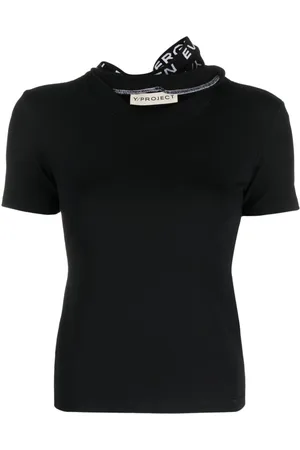 Y / PROJECT Logo-jacquard triple-collar T-shirt