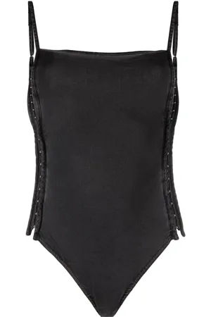 Y / PROJECT Logo-patch denim bodysuit