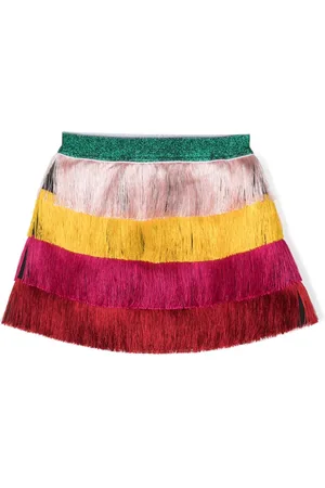 Stella McCartney Striped fringed miniskirt