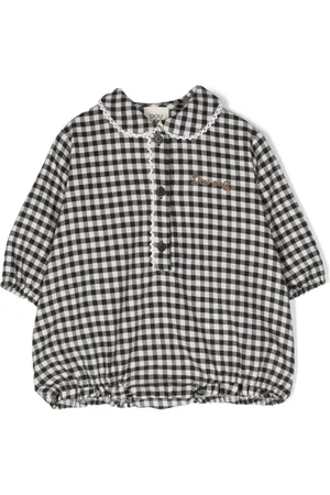DOUUOD KIDS Logo-embossed plaid shorties
