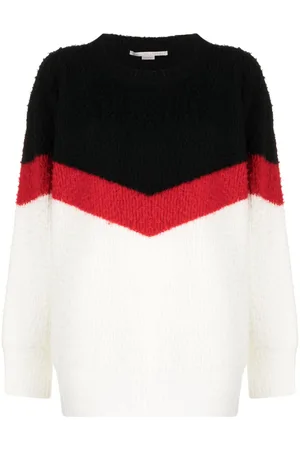 Stella McCartney Chevron-striped chunky-knit jumper