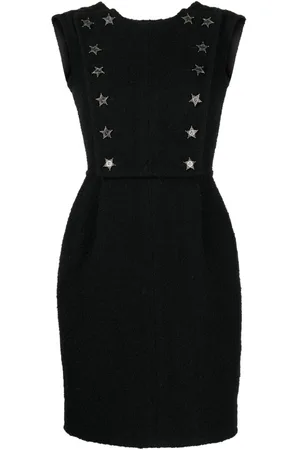 CHANEL 2014 CC-buttons tweed minidress
