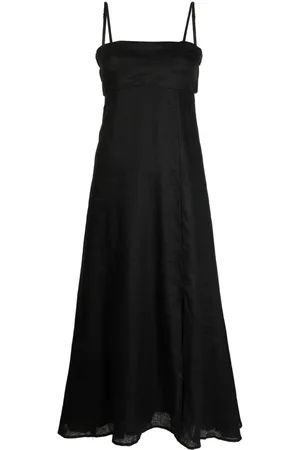 FAITHFULL THE BRAND Square-neck linen midi dress