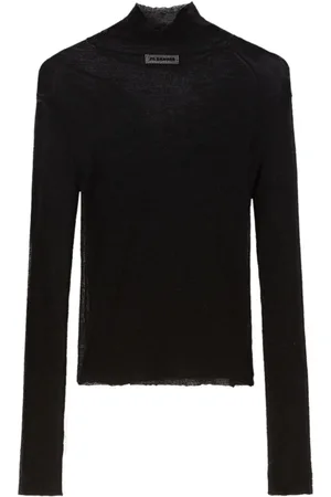 Jil Sander Semi-sheer logo-patch top