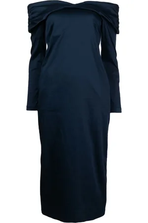 Kika Vargas Off-shoulder long-sleeve midi dress