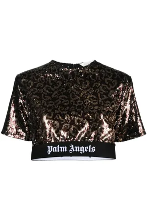Palm Angels Sequin-embellished crop top