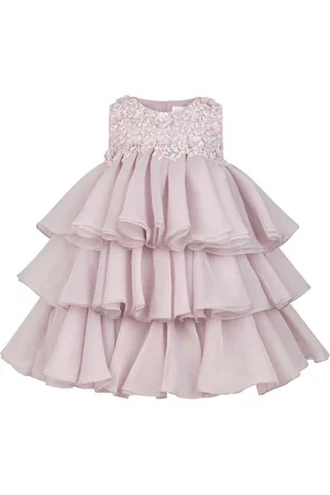 Maison Ava Satin tiered maxi dress