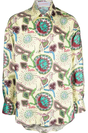 Bluemarble Graphic-print silk shirt