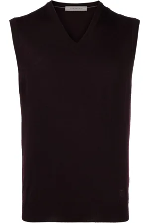 corneliani Logo-embroidered fine-knit vest