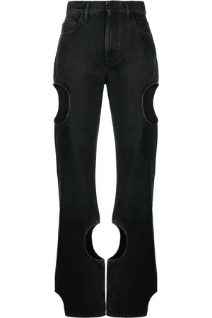 OFF-WHITE Cut-out straight-leg jeans