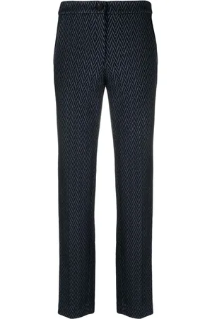 Emporio Armani Chevron-jacquard cropped trousers