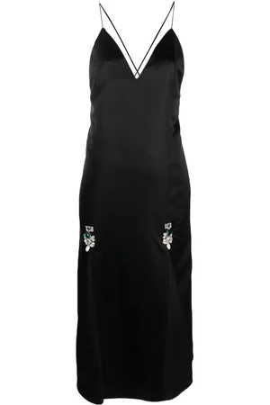 WALES BONNER Crystal-embellished satin dress