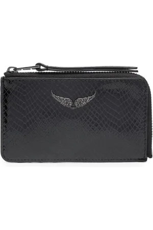 Zadig & Voltaire Glossy python-effect cardholder