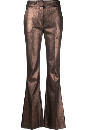 GENNY Metallic-finish flared trousers