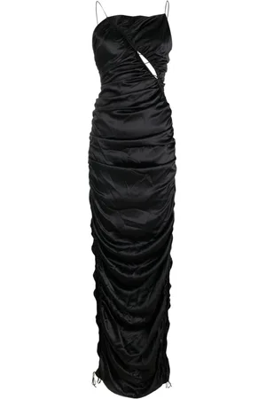 DEL CORE Draped silk maxi dress