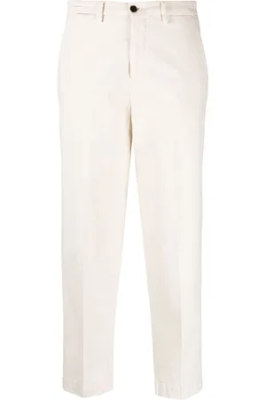 BRIGLIA Mid-rise tapered cropped trousers