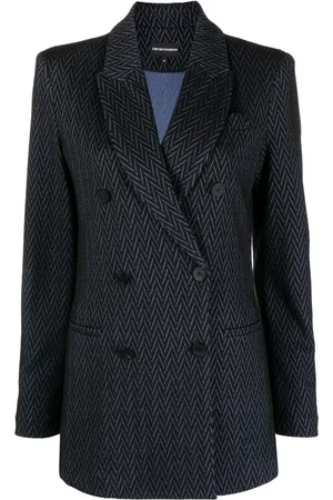 Emporio Armani Double-breasted herringbone blazer
