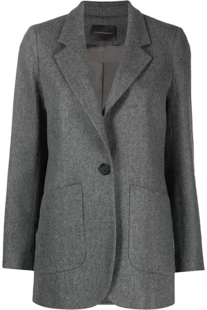 LORENA ANTONIAZZI Mélange-effect single-breasted blazer