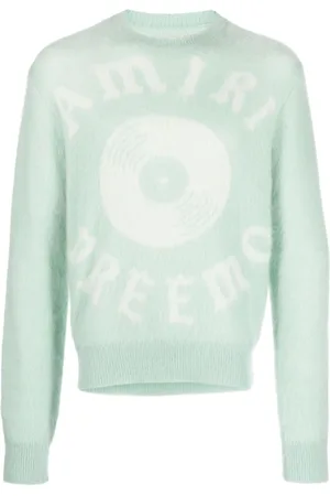 AMIRI Intarsia-knit logo ribbed-knit jumper