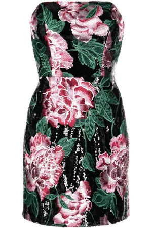 Marchesa Notte Sequin-embellished strapless minidress