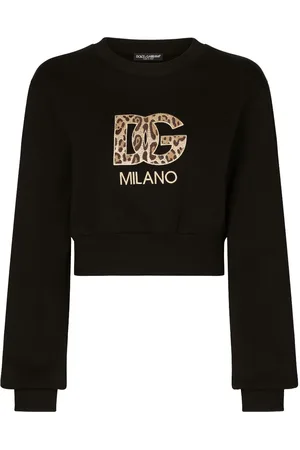 Dolce & Gabbana Logo-patch cotton cropped sweatshirt