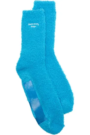 TEAM WANG design Logo-embroidered textured socks