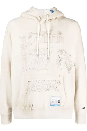 Maison Mihara Yasuhiro Faux-collar slogan-printed hoodie