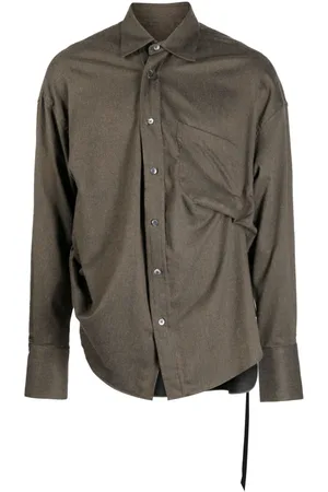 Marina Yee Spread-collar cotton shirt