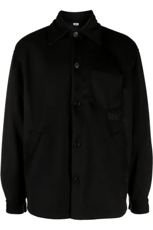 GCDS Logo-embroidered overshirt
