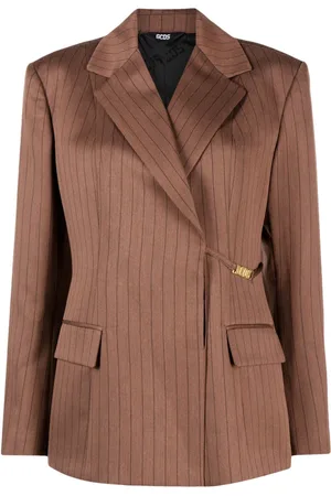 GCDS Pinstripe-pattern notched-lapels blazer