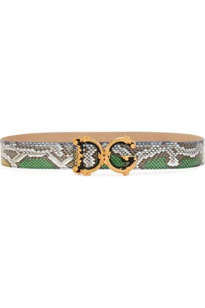 Dolce & Gabbana Logo-buckle snakeskin belt