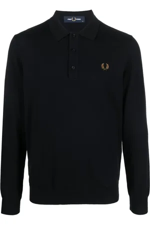 Fred Perry Logo-embroidered long-sleeve polo shirt