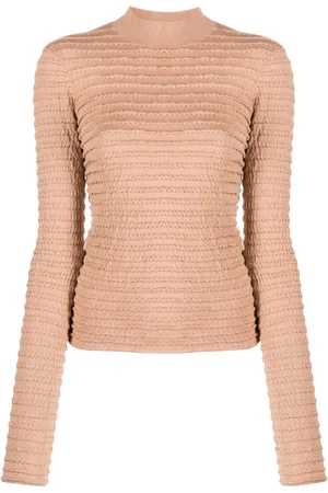 Frame Smocked mock-neck jumper