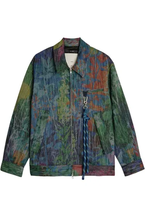 SONG FOR THE MUTE Painterly-print zip-up jacket