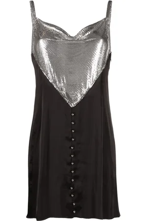 Paco rabanne Mesh-panel slip minidress