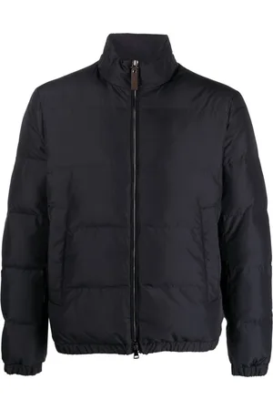 CANALI Leather-tag padded jacket