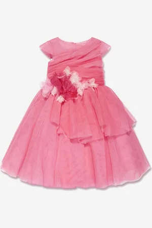 Marchesa Notte Foral-appliqué satin dress
