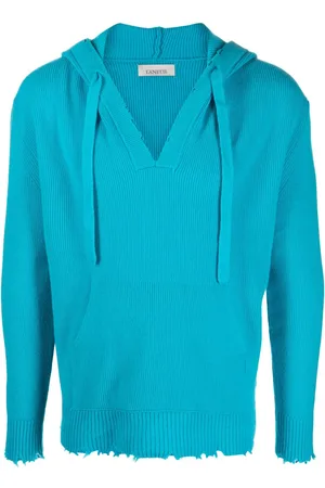 LANEUS Ripped wool hoodie