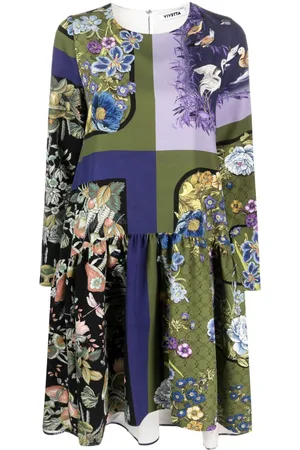 VIVETTA Graphic-print tiered-skirt dress