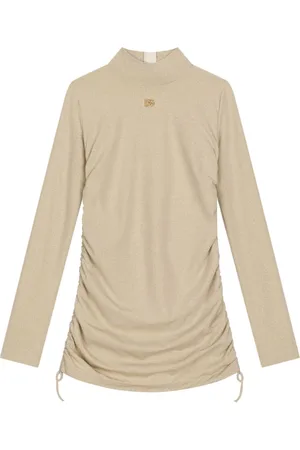 Dolce & Gabbana Logo-plaque ruched dress