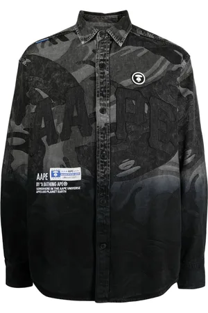 A Bathing Ape Logo-patch cotton shirt
