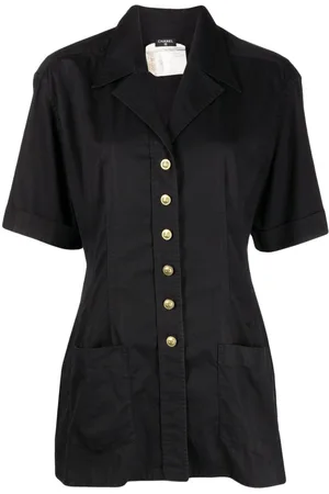 CHANEL CC-buttoned cotton shirt