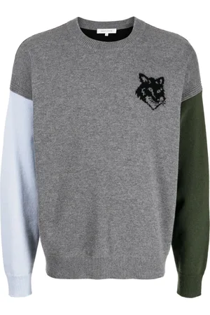 Maison Kitsuné Intarsia-knit logo wool jumper