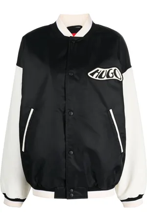 HUGO BOSS Logo-patch satin bomber jacket