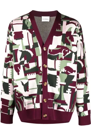 Drôle de Monsieur Horse-motif patterned-intarsia cardigan