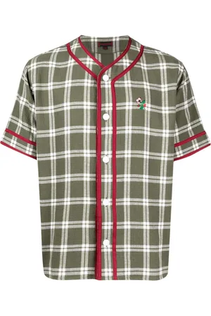 CLOT Check-pattern striped-edge shirt